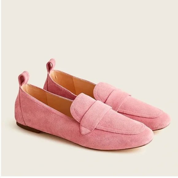 J. Crew Shoes - NIB J. Crew Calf Suede Minimal Tab Loafers Warm Rose